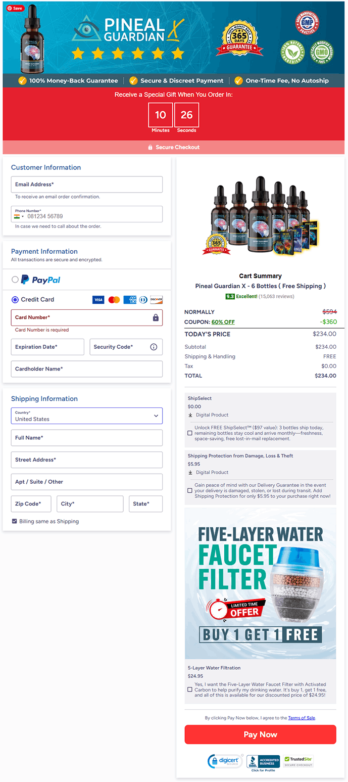 Pineal Guardian X Secured Checkout